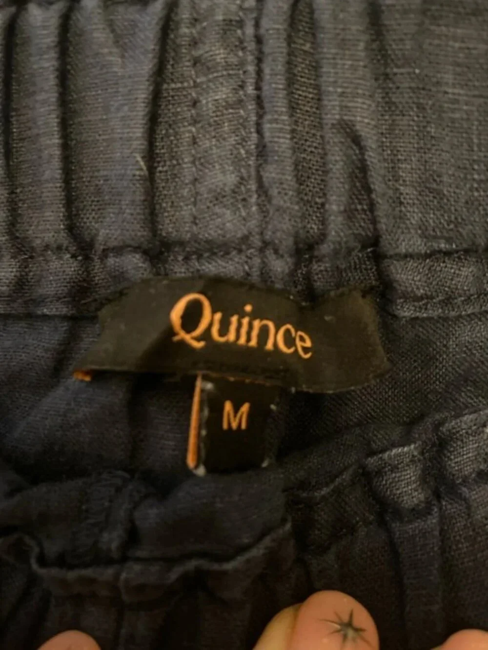 Quince 100% European Linen Lounge Pajama Shorts Medium Navy Blue
